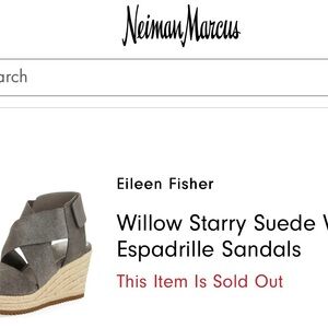 Practically new Eileen Fisher Gray Espadrille Shoes with Suede Straps